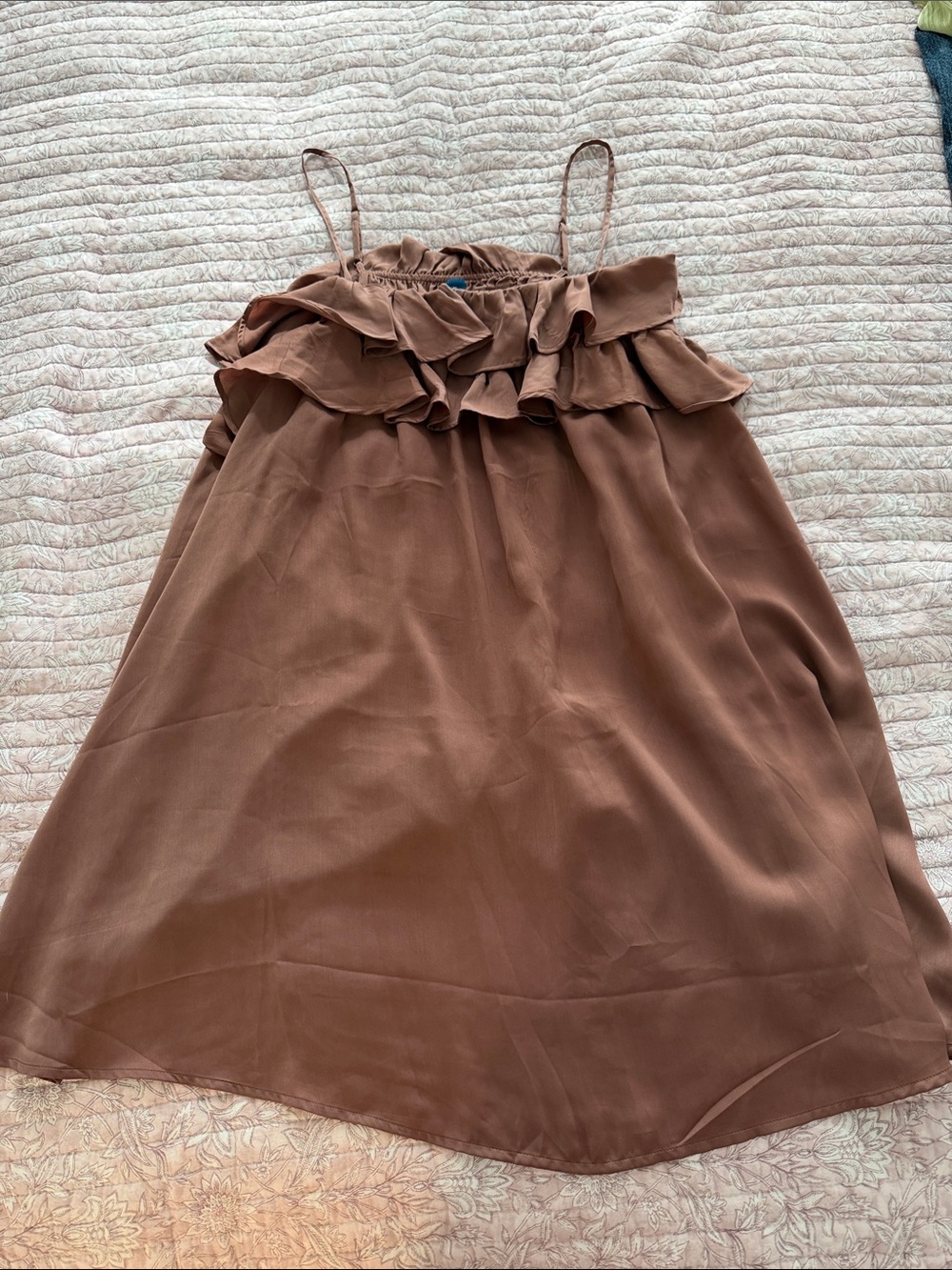 Old Navy Brown Ruffle Mini Dress
